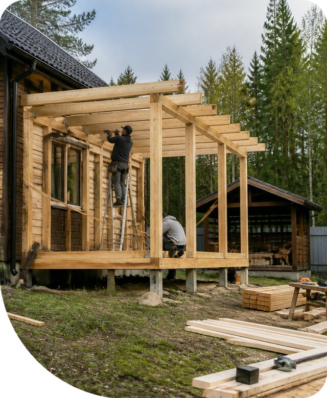 Строительство пристроек и построек на участке в Красногорске